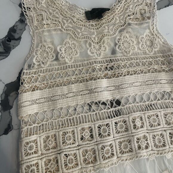 Sunday in Brooklyn Cream Babydoll Swim Coverup xs - Picture 3 of 4